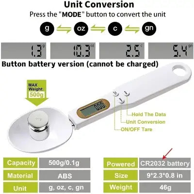 500g Digital Measuring Spoon Scale for Precise Kitchen Measurements