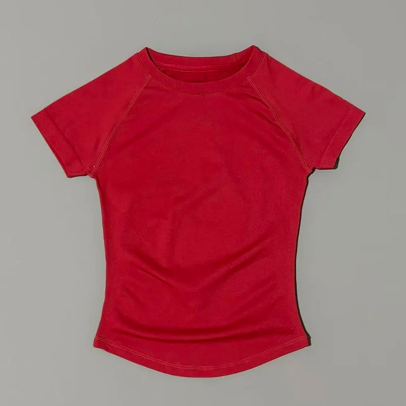 Unisex Summer Sports T Shirt Stretchy Breathable Fitness Top