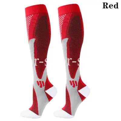 Compression Sport Socks for Varicose Veins Medical Nursing Stockings - YSZ02-Red / S-M EU 35-41