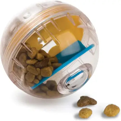 Pet Zone IQ Treat Ball Interactive Puzzle Treat Dispenser for Dogs - Blue