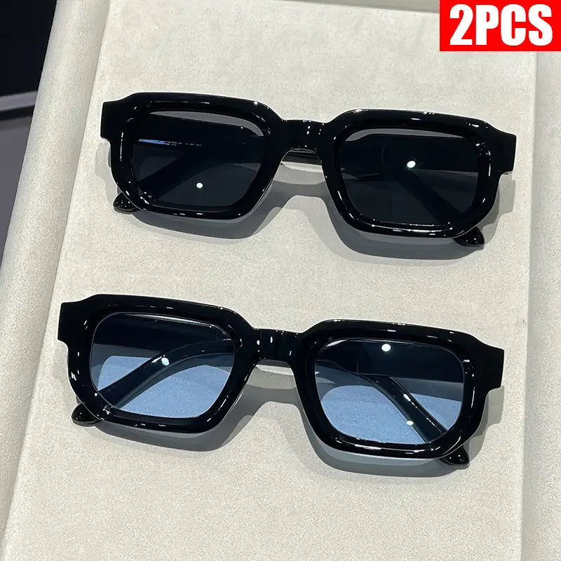 2/3PCS Vintage Rectangle Frame Sunglasses for Women Fashion Retro Luxury Brand Design UV400 Sun Glasses Men’s Eyewear