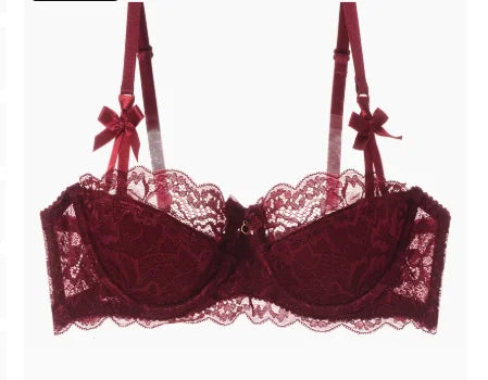 French Romantic Lace Bra Style Mold Cup Slim Push Up Underwear Set