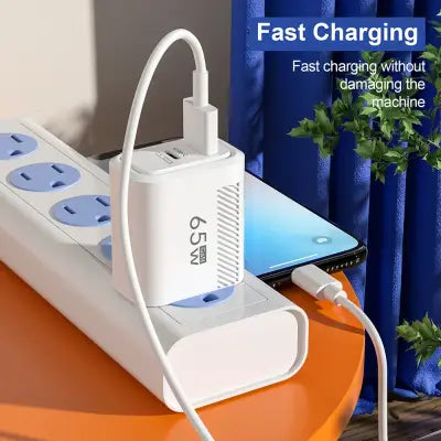 65W USB C GaN Fast Charging Wall Charger for Quick Charge Devices