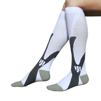 Compression Sport Socks for Varicose Veins Medical Nursing Stockings - YSZ02-White / S-M EU 35-41