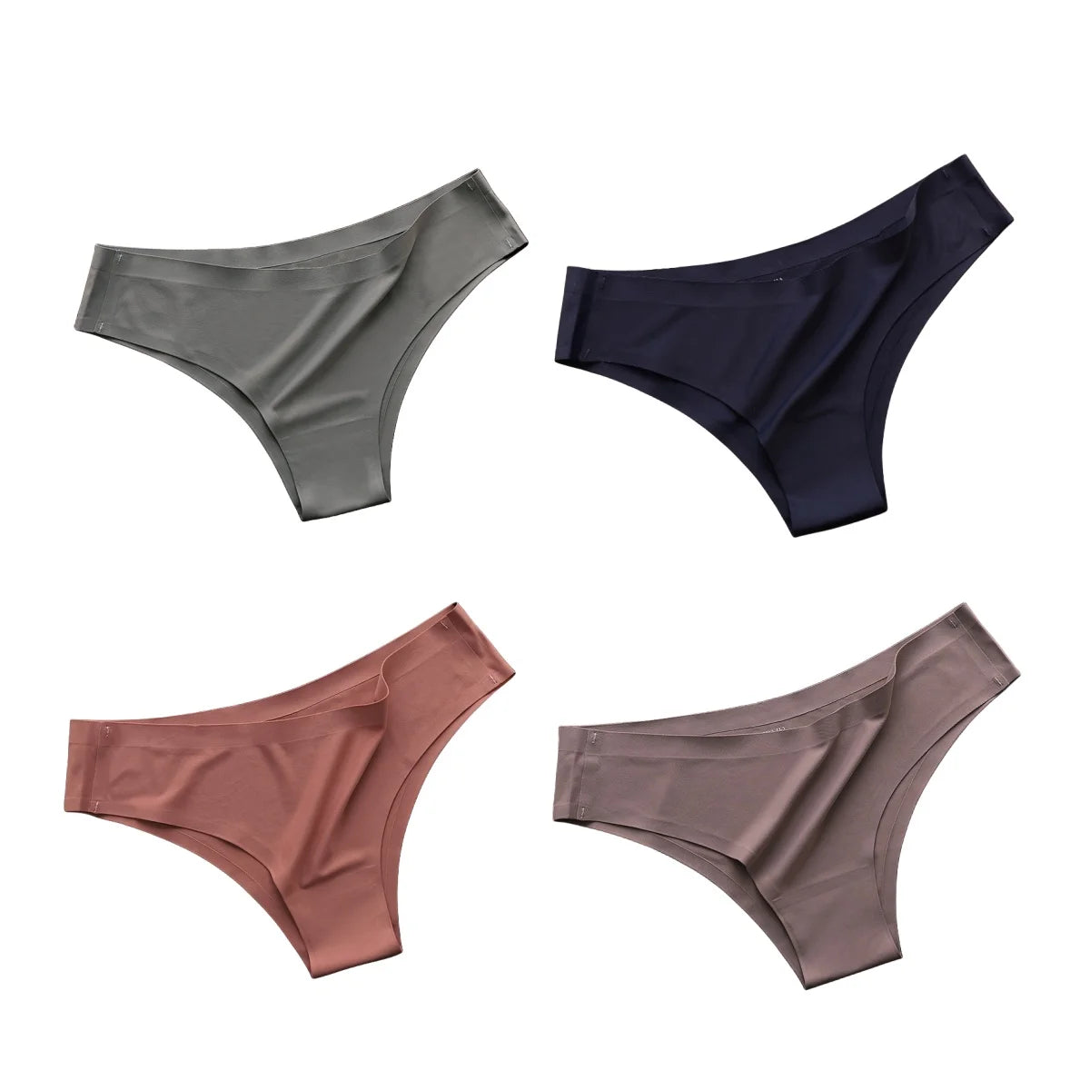 4PCS Seamless Brazilian Type Panties Ice Silk Low Waist Sexy Briefs