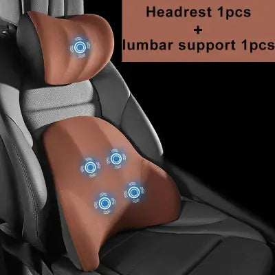 LIVIAUTOLIFE Electric Lumbar Support and Vibration Massage Neck Cushion - set 1 1