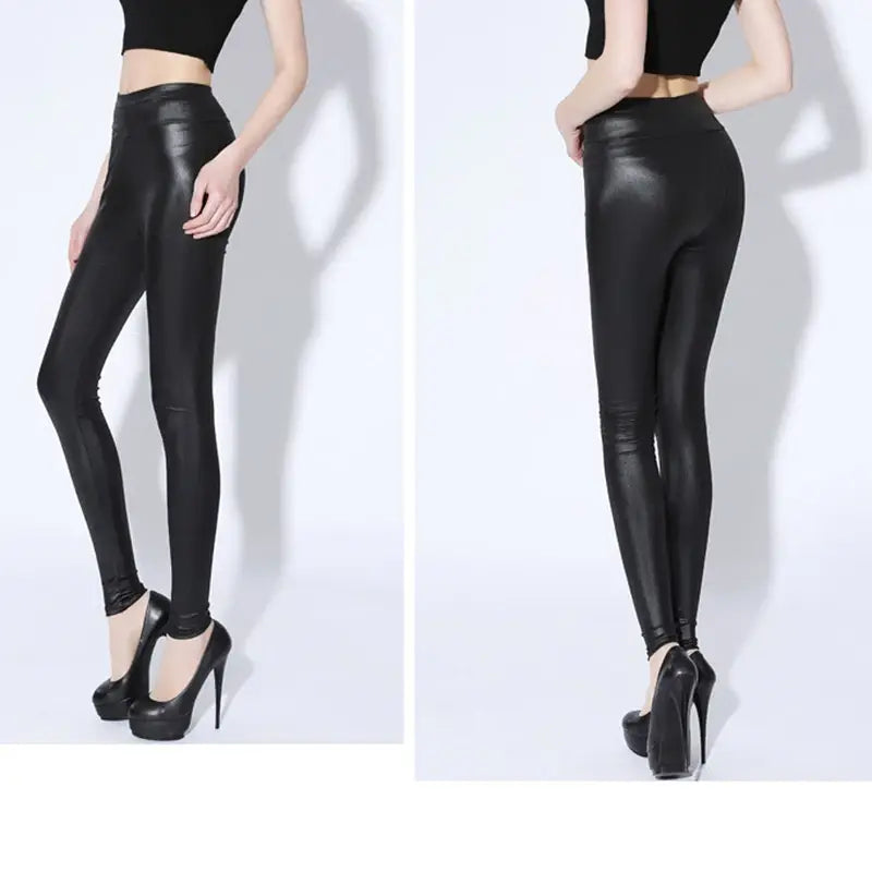 High Elastic Stretch PU Leather Pencil Pants