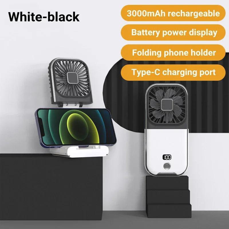 Rotary Vane Foldable Mini Neck Fan Natural Wind for Sports Portable Cooler