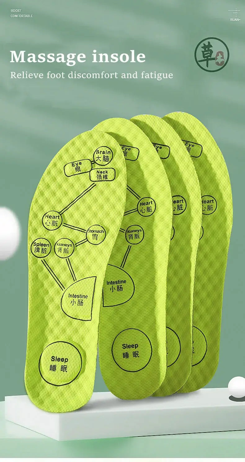 Breathable Deodorant Sport Acupressure Foot Insoles for Comfort