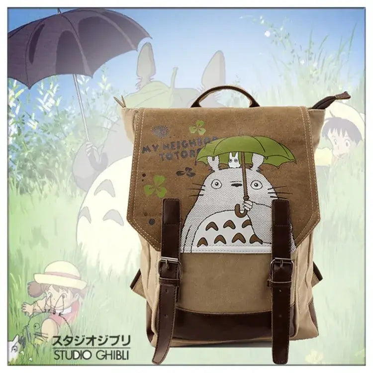 Cartoon Backpack – Natsume Girls Canvas Bag with Anime Print