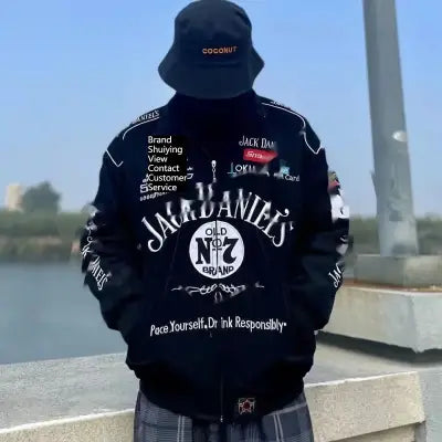 Embroidered Racing Suit Long-Sleeved Jacket for Motorcycle and Casual