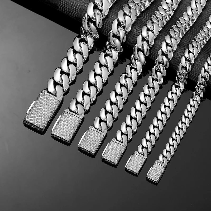 Cuban Miami Link Rhombus Bracelet Stainless Steel Bling Rapper Style