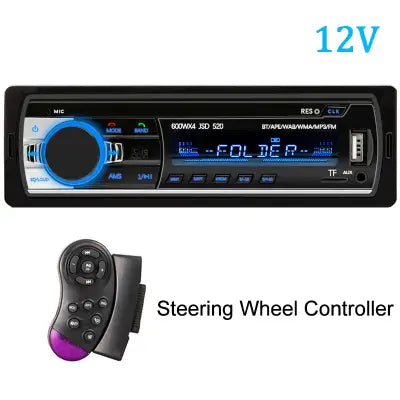 Home Car Din Bluetooth Stereo MP3 Player with FM Radio and USB Input - 12V With FK