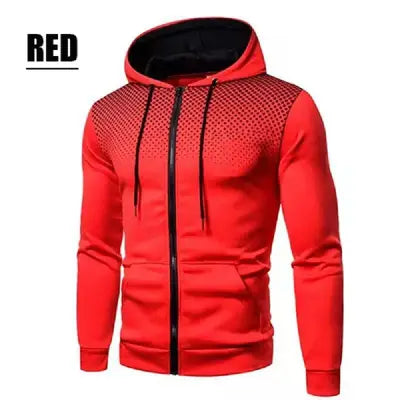 Elite Wrestling Zipper Hoodie for Winter Men’s Casual Wear - Red / XXXL