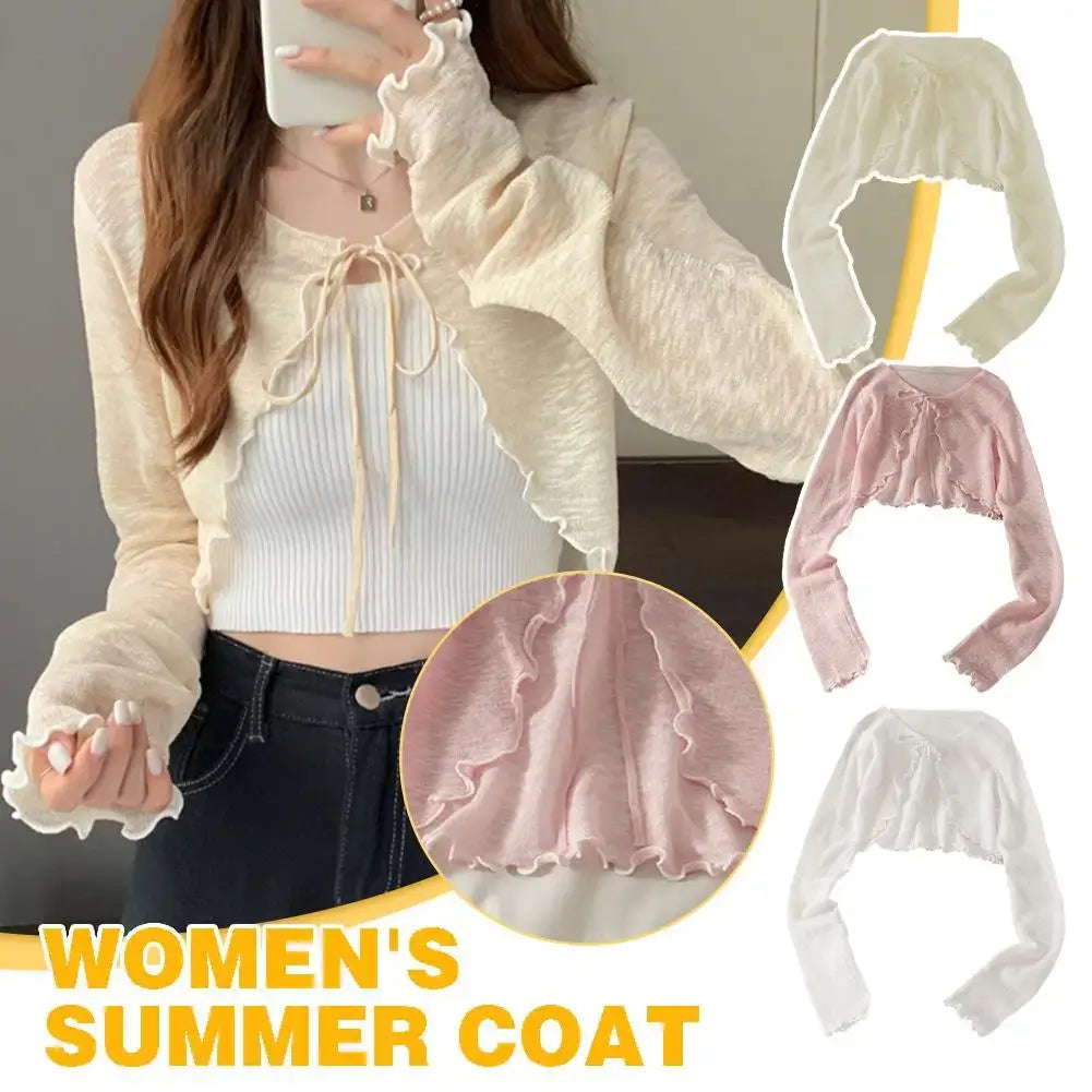 Summer Women’s Sunscreen Lace-Up Cardigan