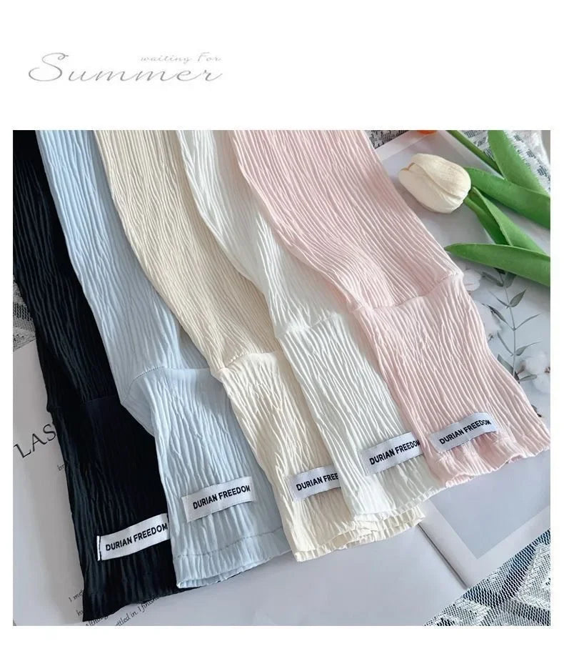 Ice Silk Cooling Arm Sleeves Solid Color – UV Protection Driving Style