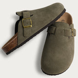 Cow Suede Mules with Arch Support for Indoor Outdoor Comfort
