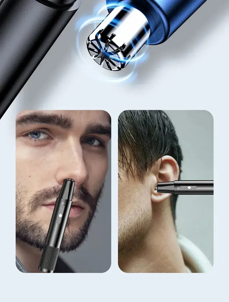 USB Rechargeable Metal Nose and Ear Hair Trimmer for Men and Women