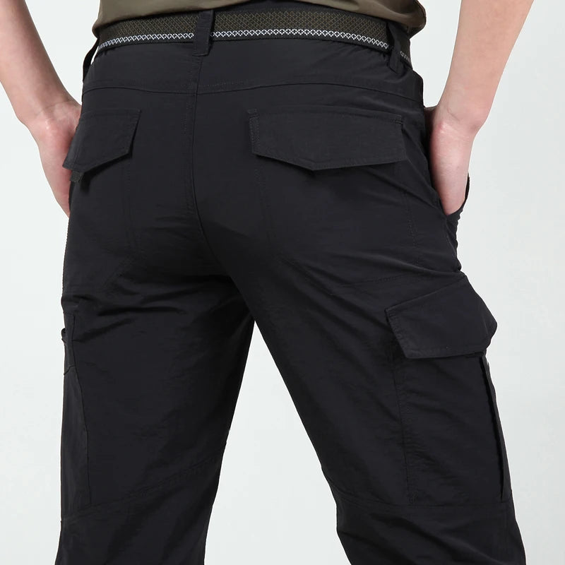 Men's Tactical Cargo Pants Lightweight Waterproof Hiking Trousers