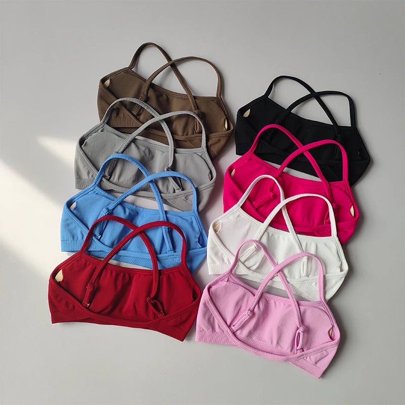 Seamless Sports Bra Shockproof Back Yoga Crop Top Fitness Style