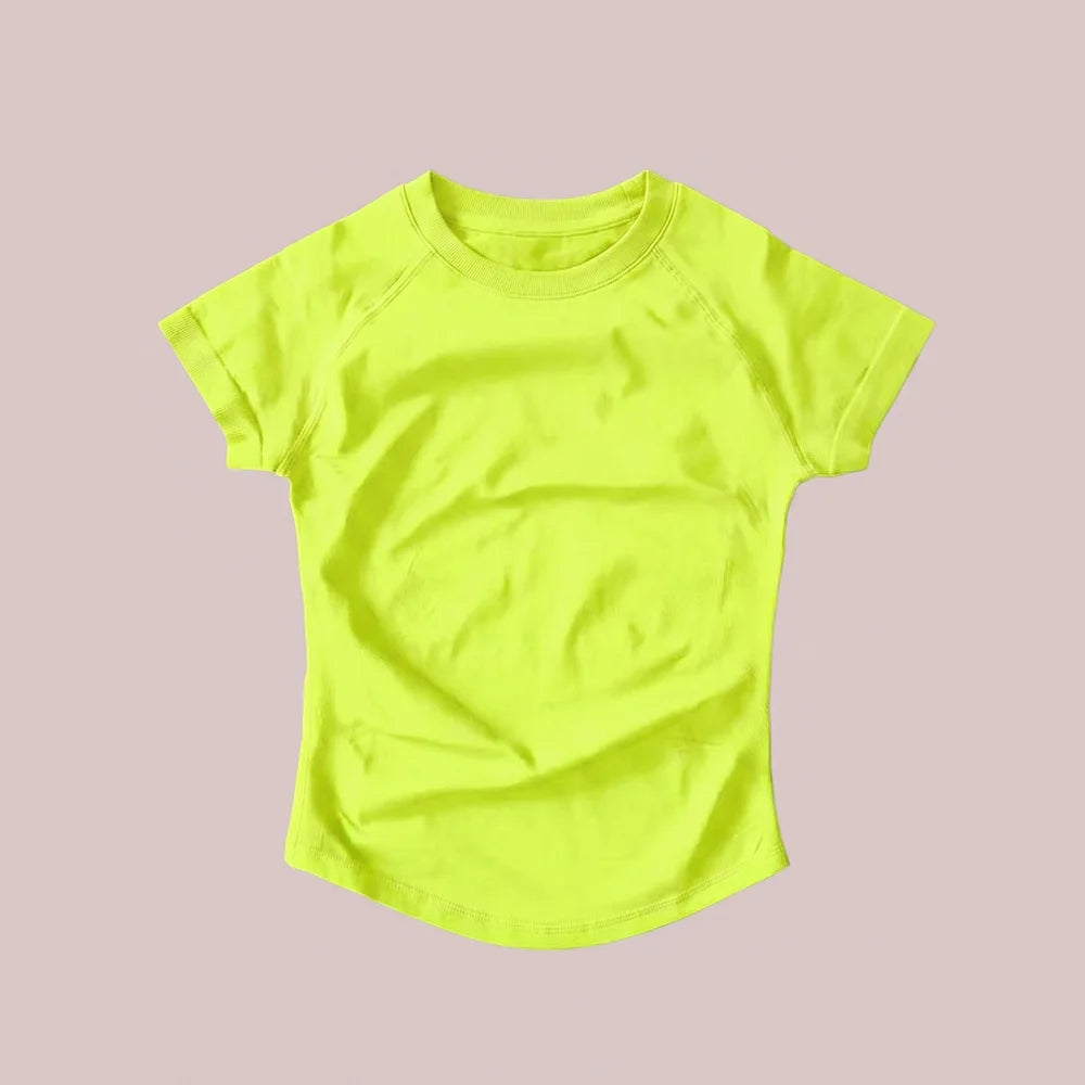 Women's Compression Workout T-Shirt Slim Fit Impact Athletic Top