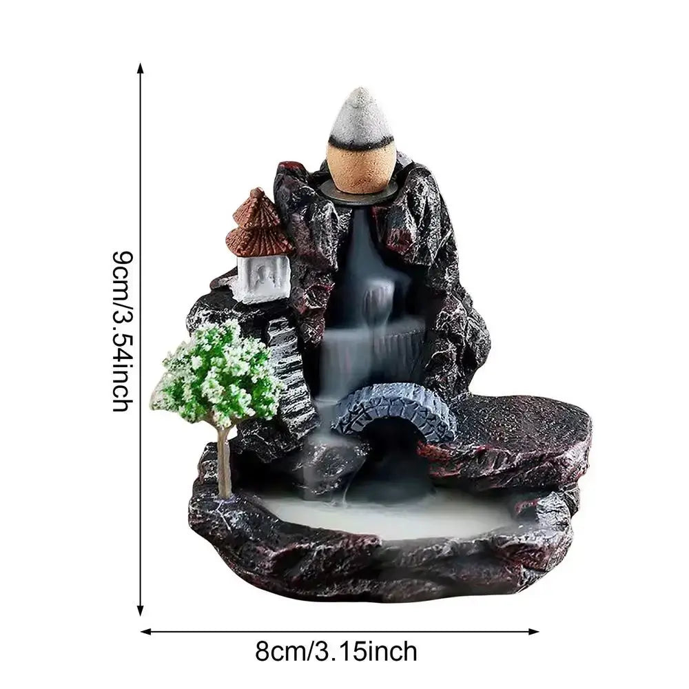 Ceramic Waterfall Backflow Incense Burner for Sandalwood Aromatherapy