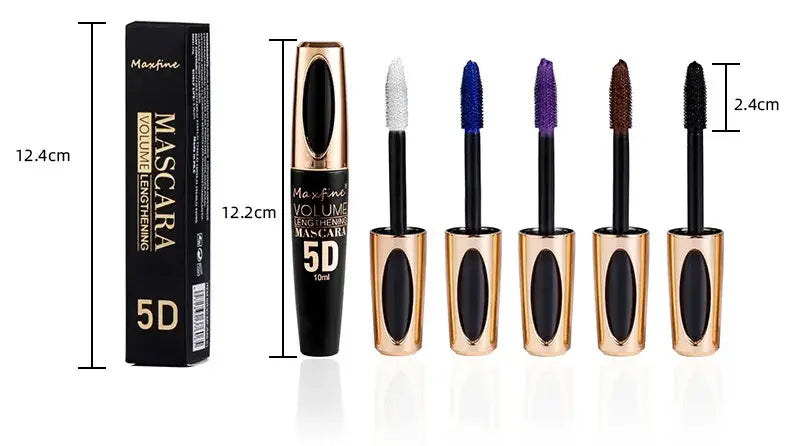 Colorful 5D Volume Mascara: Waterproof Curling Silk Extension Cream