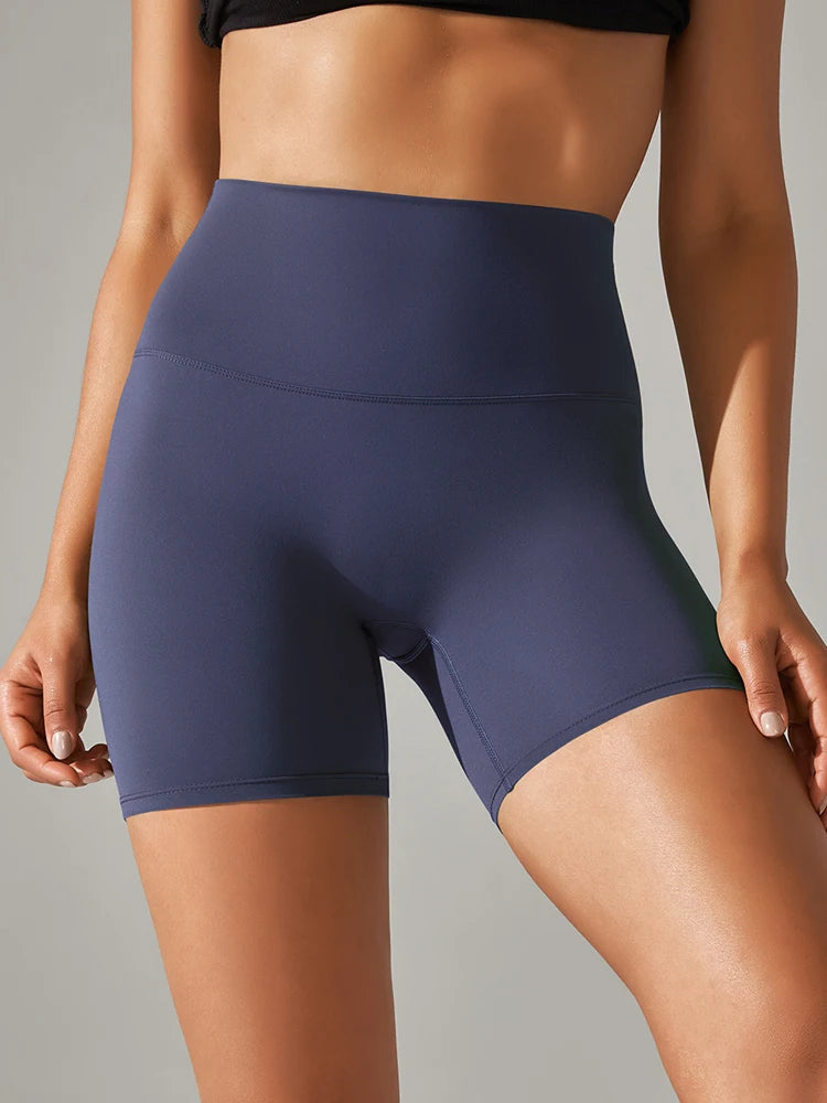 High Waist Yoga Shorts Quick Drying Fitness Workout Length