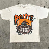 Harajuku Graphic Oversized Tops Cotton Inch Length Y2k Streetwear Tee