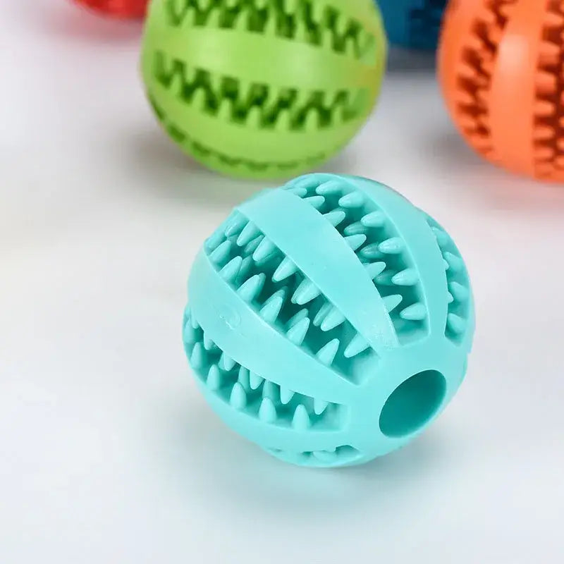 Interactive Dog Toy Ball for Chewing and Treat Feeding in Rubber