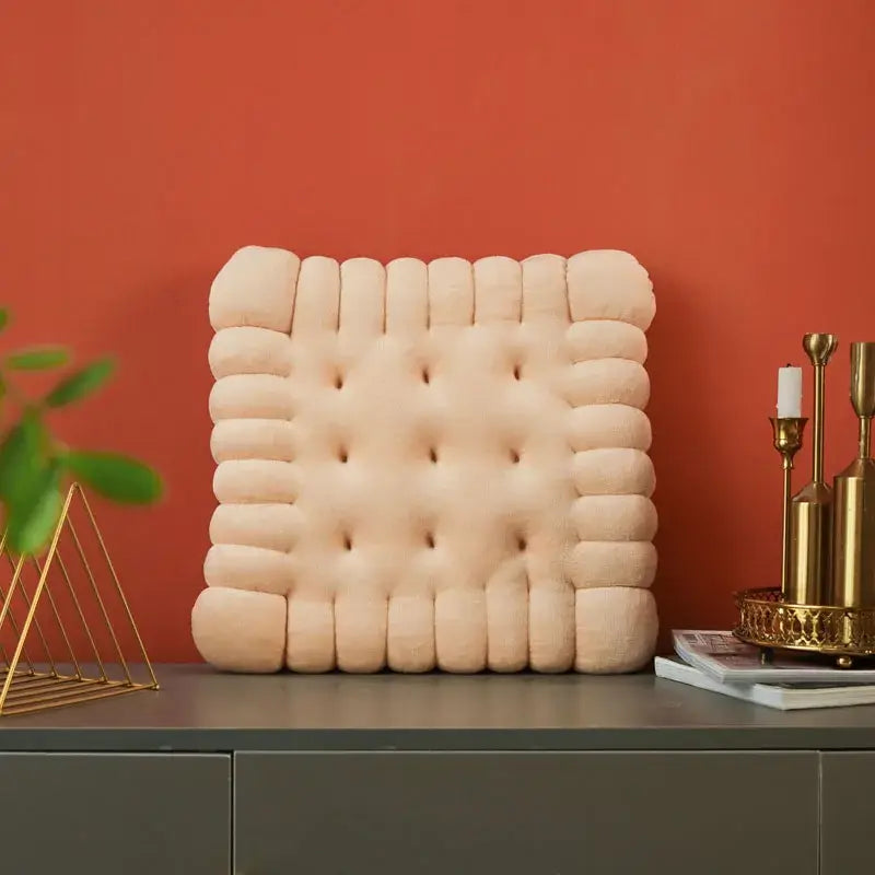 Biscuit-Shaped Plush Cushion: Soft and Creative Chair Seat Pad