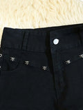 Retro Lace up Skinny Shorts in Custom Length for Streetwear Fashion