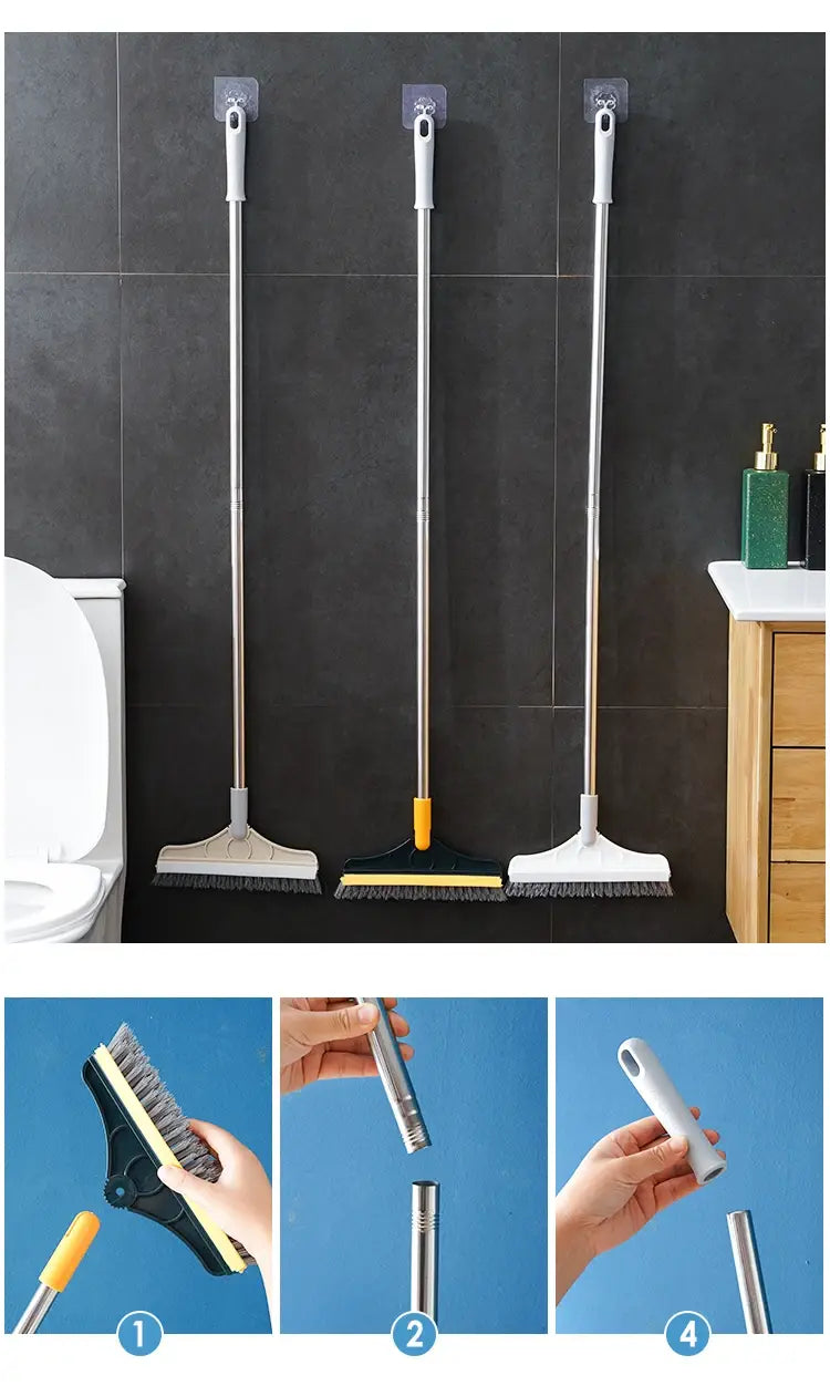 Bathroom Floor Brush with Long Handle Seam and Tile Cleaner