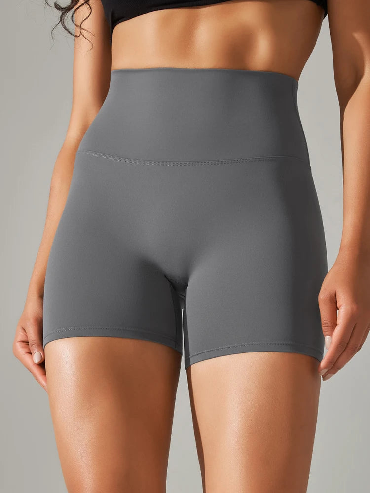 High Waist Yoga Shorts Quick Drying Fitness Workout Length