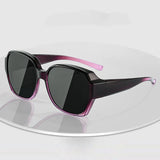 Round Polarized Fitover Sunglasses Vintage Portable Eyewear for Driving