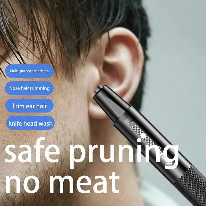 USB Rechargeable Metal Nose and Ear Hair Trimmer for Men and Women