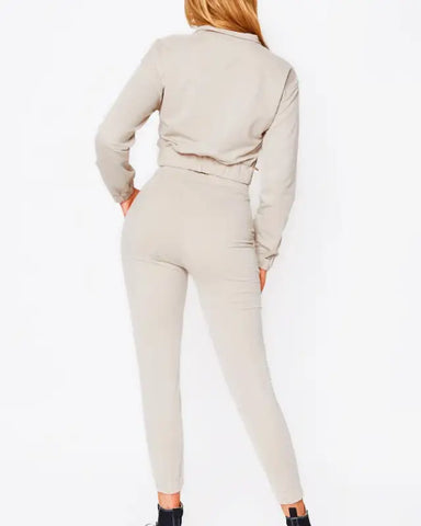 2024 Women Two Piece Suits with Solid Sweatshirts and Long Pants