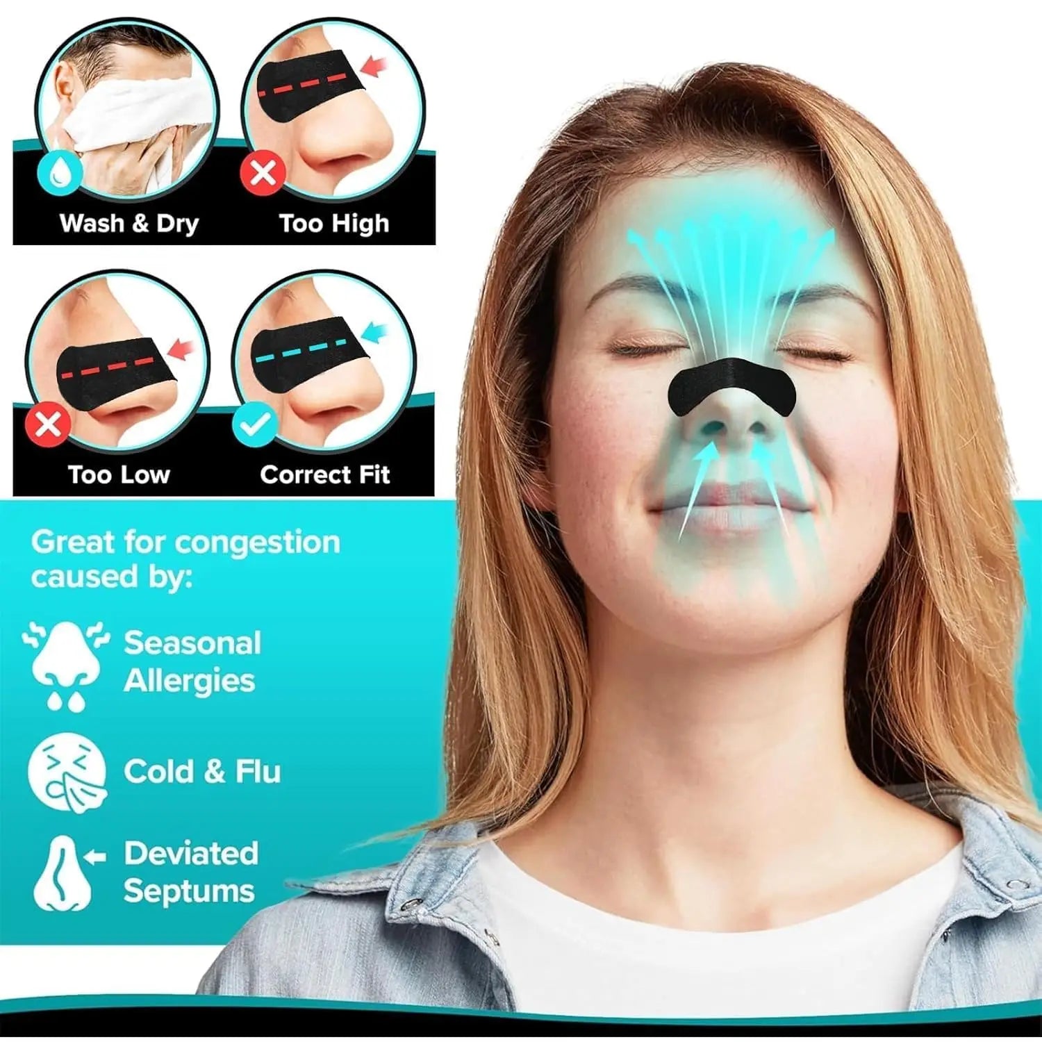 Anti Snoring Nasal Strips Breathable Medium Better Sleep Aid