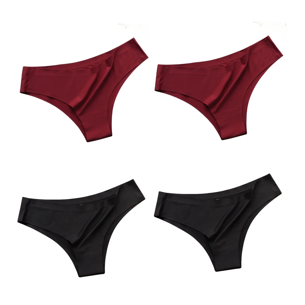 4PCS Seamless Brazilian Type Panties Ice Silk Low Waist Sexy Briefs