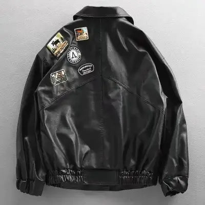 Korean Motorcycle PU Leather Jacket in Y2K Streetwear Baseball Style