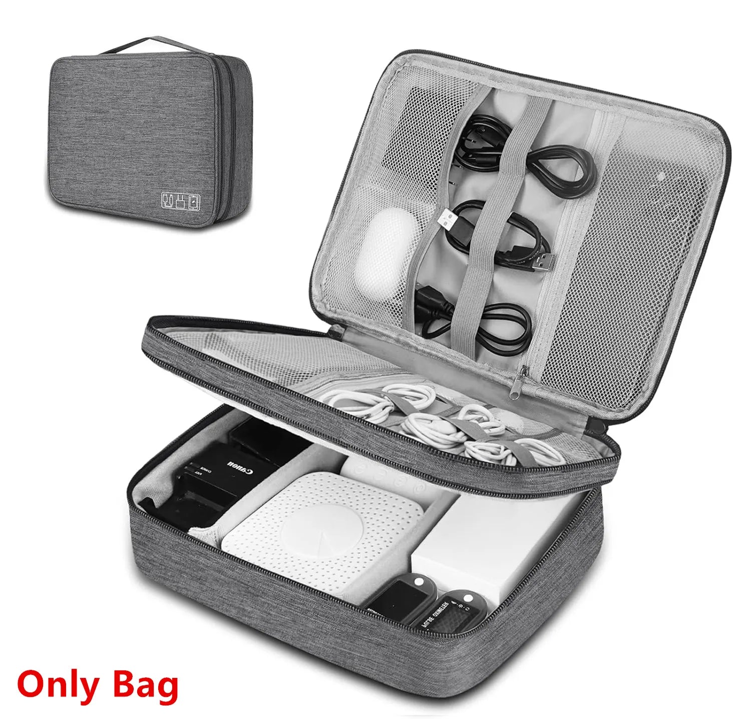 Cable Storage Bag Electronic Organizer Waterproof Portable Travel Pouch