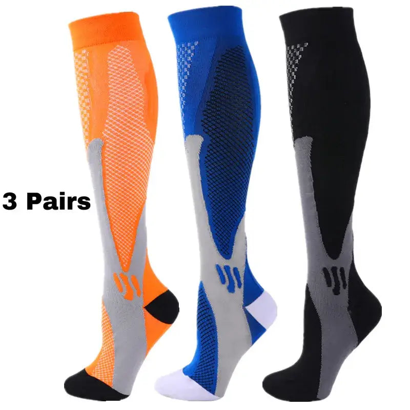 Home 3 Pairs Compression Socks 30mmHg for Varicose Veins and Edema