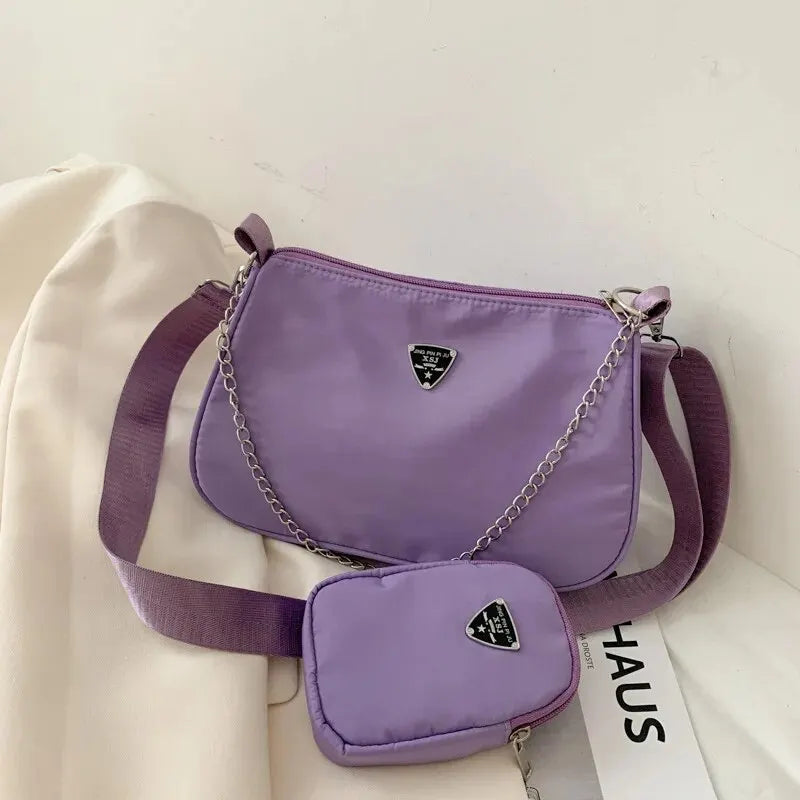 Fashion Nylon Crossbody Bag Portable Casual Underarm Student Style