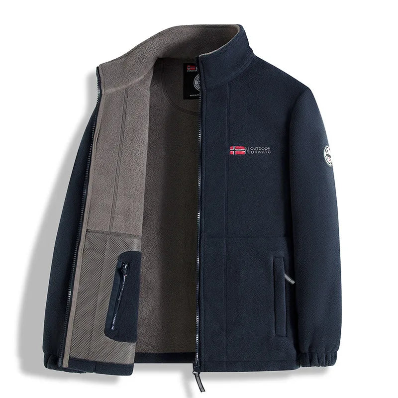 Men's Fleece Storm Jacket Thickened Warm Outdoor Casual Style