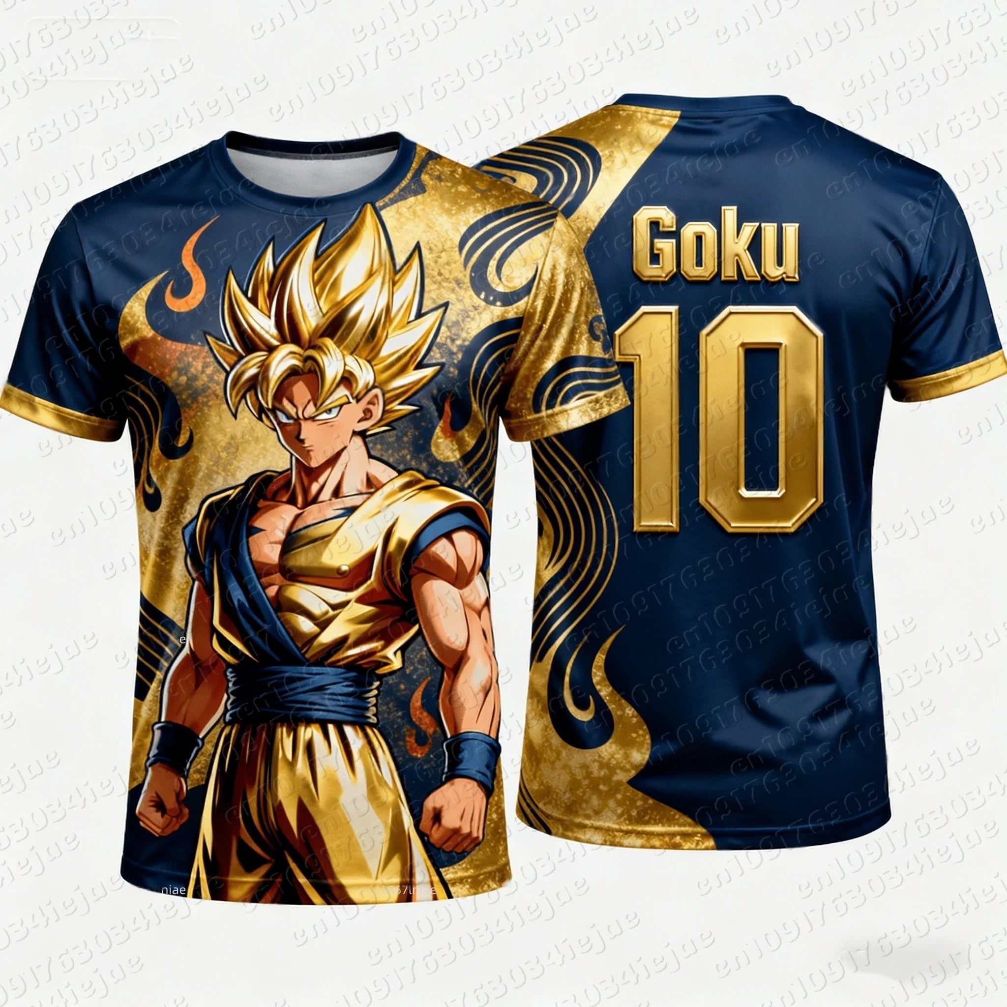 Dragon Ball Football Jersey 3D Printed Polyester – Hip Hop Anime Style