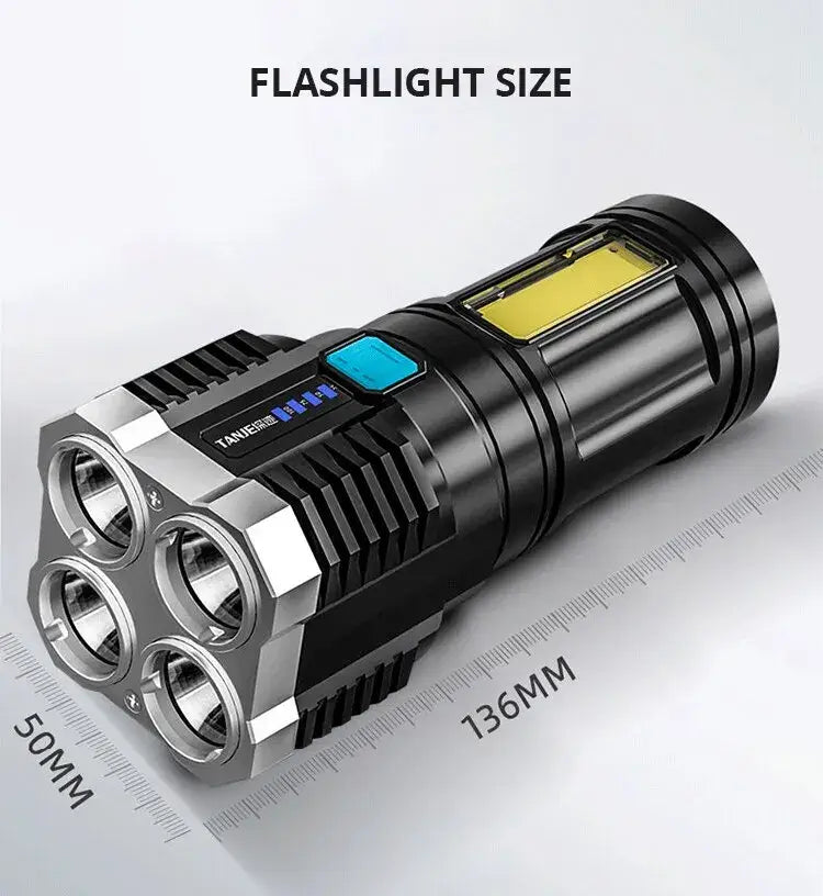 High Power Rechargeable Camping Torch with COB Light and LED Technology