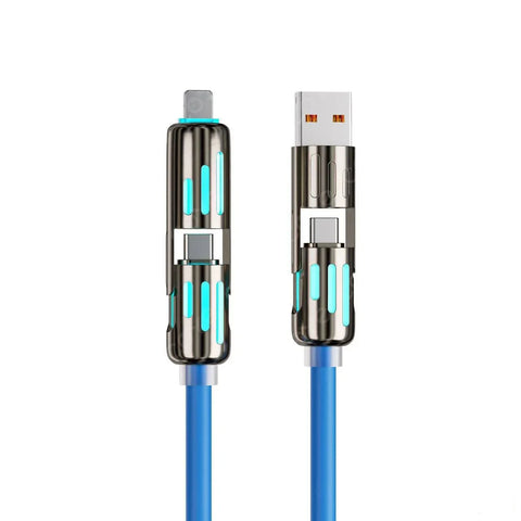 MFISH 240W USB C Multi Charging Cable 4-in-1 for iPhone, iPad & Samsung