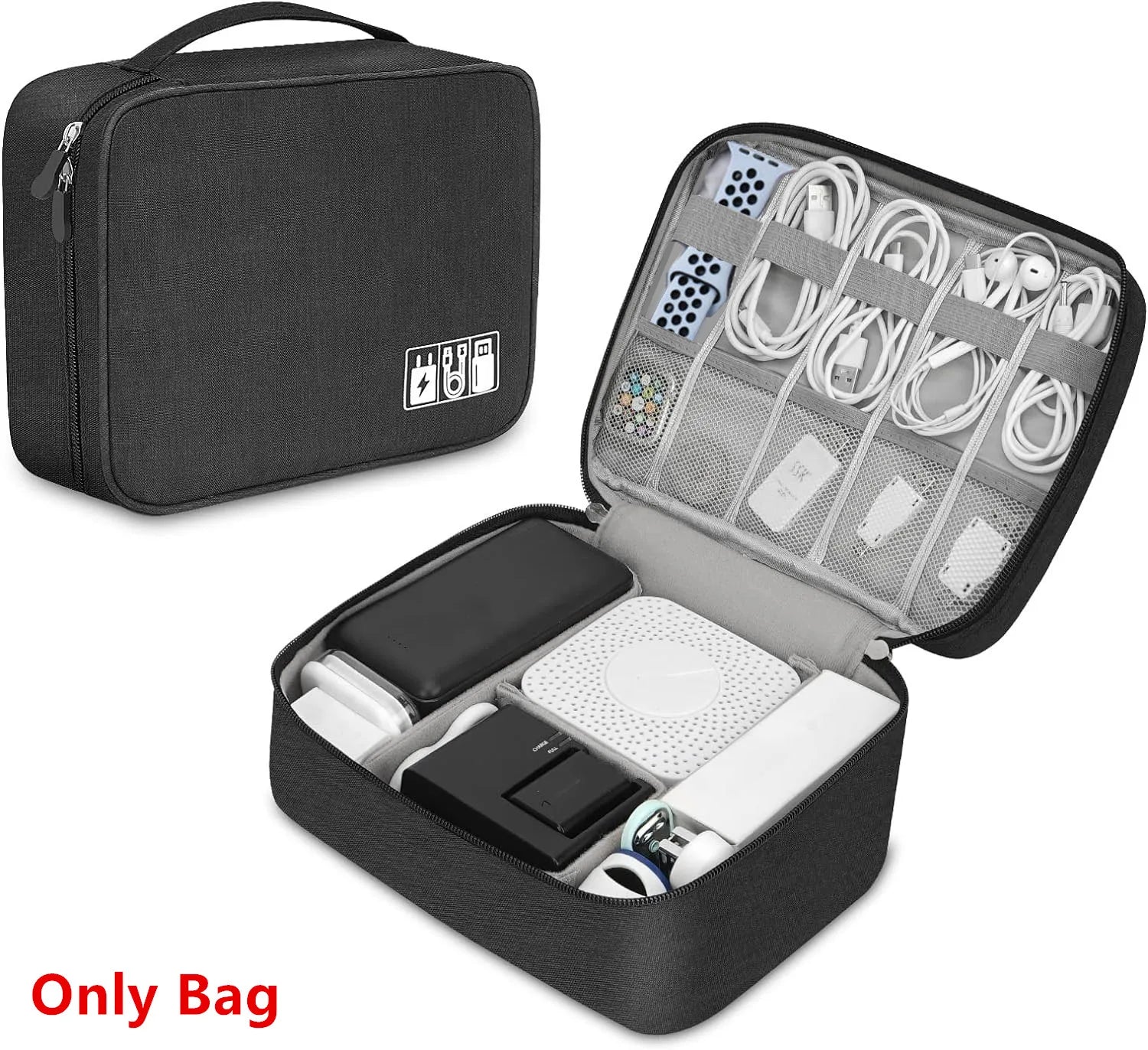 Cable Storage Bag Electronic Organizer Waterproof Portable Travel Pouch
