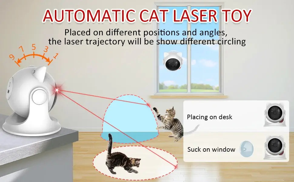 Automatic Cat Laser Toy Rechargeable Motion Random Activated Interactive Cat Toys for Indoor Cats/Dog/Kittne Slow