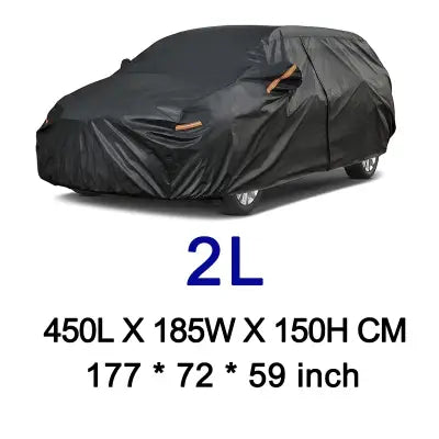 Kayme Black Heavy Duty Cotton Car Cover for All-Weather Protection - 2L / spain